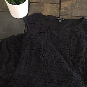 Black linea domain dress size 8 with cute pattern!